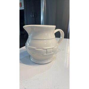 Longaberger Pottery Woven Traditions Ivory Pitcher 1 Quart